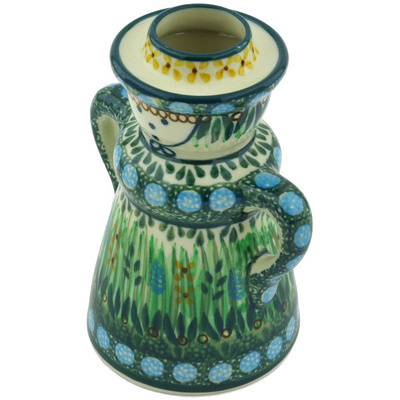 Polish Pottery Candle Holder 5&quot; Prairie Land UNIKAT