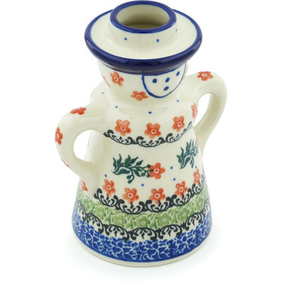 Polish Pottery Candle Holder 5&quot; Southern Belles