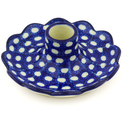 Polish Pottery Candle Holder 5&quot; Stepping Stones