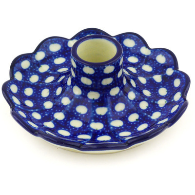 Polish Pottery Candle Holder 5&quot; Stepping Stones
