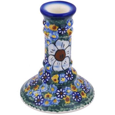 Polish Pottery Candle Holder 5&quot; UNIKAT