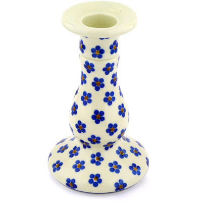 Polish Pottery Candle Holder 6&quot; Daisy Dots