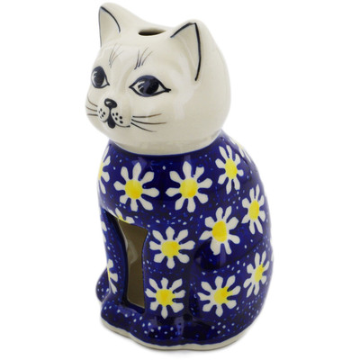 Polish Pottery Candle Holder 6&quot; Daisy