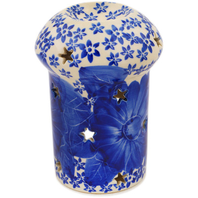 Polish Pottery Candle Holder 6&quot; Divine Cobalt UNIKAT