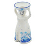 Polish Pottery Candle Holder 6&quot; Floral Animation UNIKAT