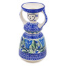 Polish Pottery Candle Holder 6&quot; Gentian Wreath UNIKAT