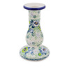 Polish Pottery Candle Holder 6&quot; Good Luck Pansy UNIKAT
