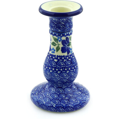 Polish Pottery Candle Holder 6&quot; Lovely Surprise