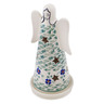 Polish Pottery Candle Holder 6&quot; Lucky Blue Clover