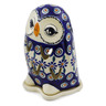 Polish Pottery Candle Holder 6&quot; Peacock