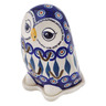 Polish Pottery Candle Holder 6&quot; Peacock Leaves