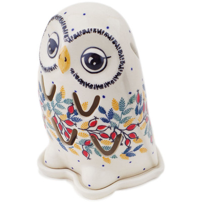 Polish Pottery Candle Holder 6&quot; Rowanberry Crown UNIKAT