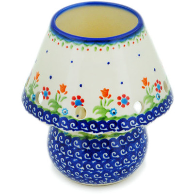 Polish Pottery Candle Holder 6&quot; Spring Flowers
