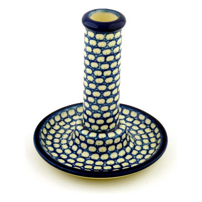 Polish Pottery Candle Holder 6&quot; Stepping Stones