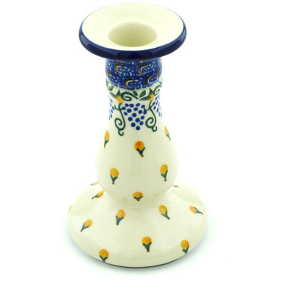 Polish Pottery Candle Holder 6&quot; Tuscan Dreams