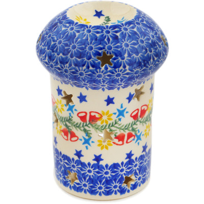 Polish Pottery Candle Holder 6&quot; Wreath Of Bells
