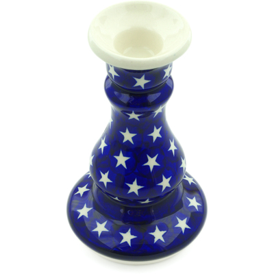 Polish Pottery Candle Holder 7&quot; America The Beautiful