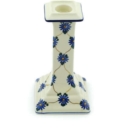 Polish Pottery Candle Holder 7&quot; Aster Trellis