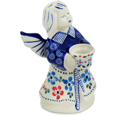 Polish Pottery Candle Holder 7&quot; Baby Blooms UNIKAT