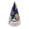 Polish Pottery Candle Holder 7&quot; Blue Bouquet UNIKAT