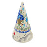 Polish Pottery Candle Holder 7&quot; Blue Pansy