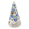 Polish Pottery Candle Holder 7&quot; Blue Thistle Beauty