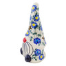 Polish Pottery Candle Holder 7&quot; Blue Thistle Beauty