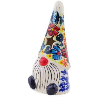 Polish Pottery Candle Holder 7&quot; Bold Poppies UNIKAT