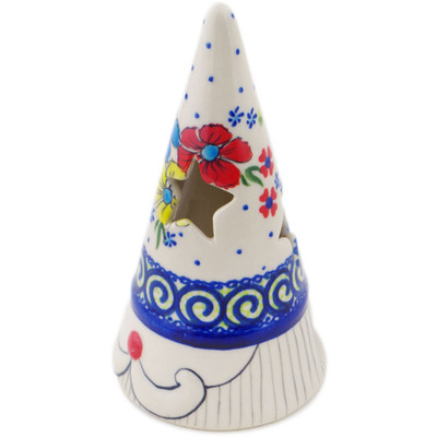 Polish Pottery Candle Holder 7&quot; Country Three UNIKAT