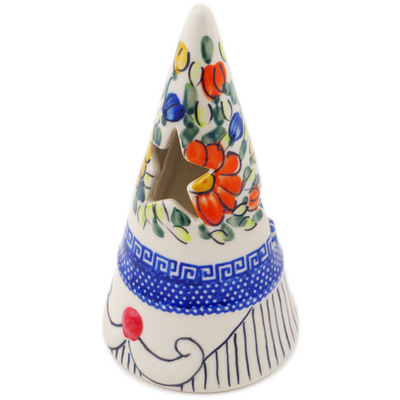Polish Pottery Candle Holder 7&quot; Fall Garden UNIKAT