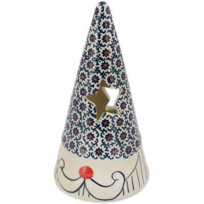 Polish Pottery Candle Holder 7&quot; Field Of Black Daisies