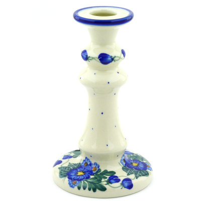 Polish Pottery Candle Holder 7"