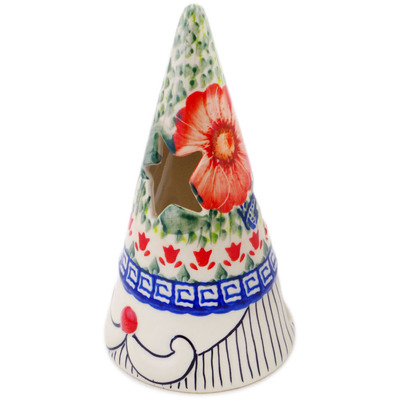 Polish Pottery Candle Holder 7&quot; Happiness UNIKAT