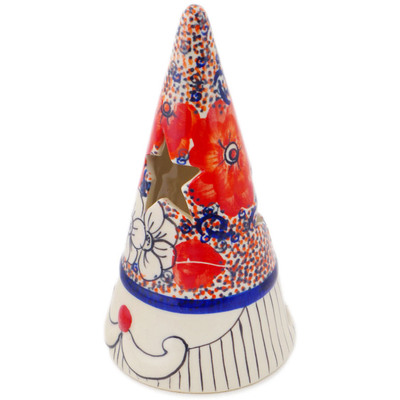 Polish Pottery Candle Holder 7&quot; Poppy Passion UNIKAT