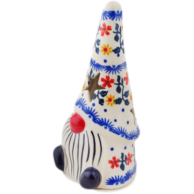 Polish Pottery Candle Holder 7&quot; Red Sunflower