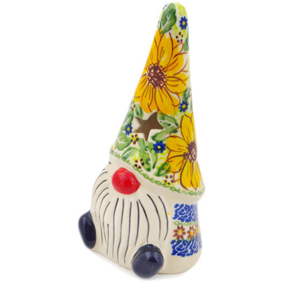 Polish Pottery Candle Holder 7&quot; Sunflower Yellow Petal Bliss UNIKAT