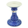 Polish Pottery Candle Holder 7&quot; Sweet Red Flower