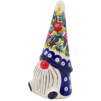 Polish Pottery Candle Holder 7&quot; Tropical Peacock UNIKAT
