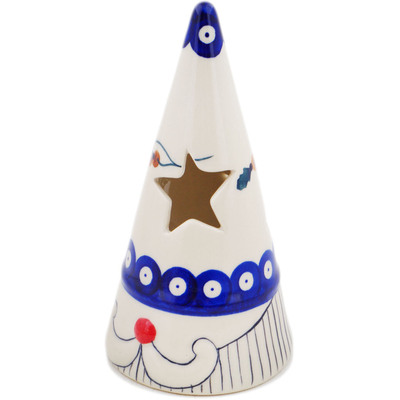 Polish Pottery Candle Holder 7&quot; Yellow Holly Berries