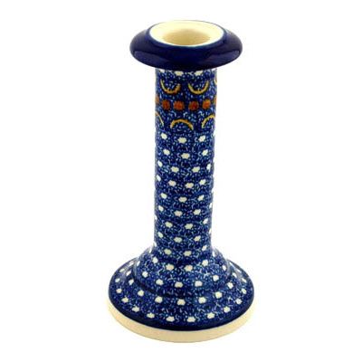Polish Pottery Candle Holder 8&quot; Blue Horizons