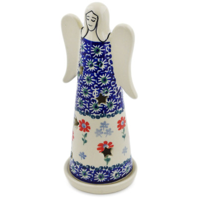 Polish Pottery Candle Holder 8&quot; Full Blossom