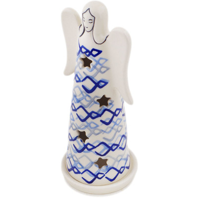 Polish Pottery Candle Holder 8&quot; Pulse UNIKAT