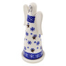 Polish Pottery Candle Holder 8&quot; Winter Butterfly