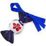 Polish Pottery Candy Ornament 3&quot; Poppies And Ferns