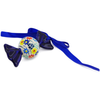 Polish Pottery Candy Ornament 3&quot; Primary Spring UNIKAT