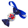 Polish Pottery Candy Ornament 3&quot; Wild Flower Bloom UNIKAT