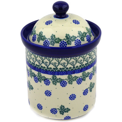 Polish Pottery Canister 8&quot; Blackberry Vines