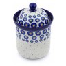 Polish Pottery Canister 8&quot; Blue Zinnia