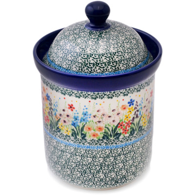 Polish Pottery Canister 8&quot; Colors Of The Wind UNIKAT