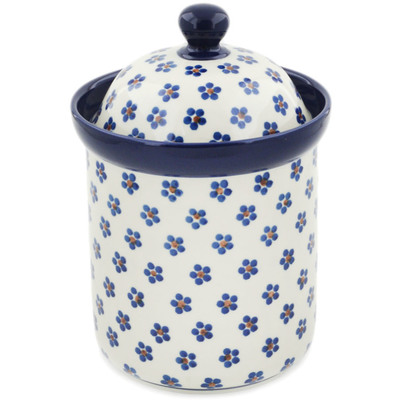 Polish Pottery Canister 8&quot; Daisy Dots